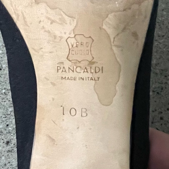 Pancaldi Women’s Square Toe Vintage Black Stretch Fabric Heel Size 10B - Picture 9 of 9